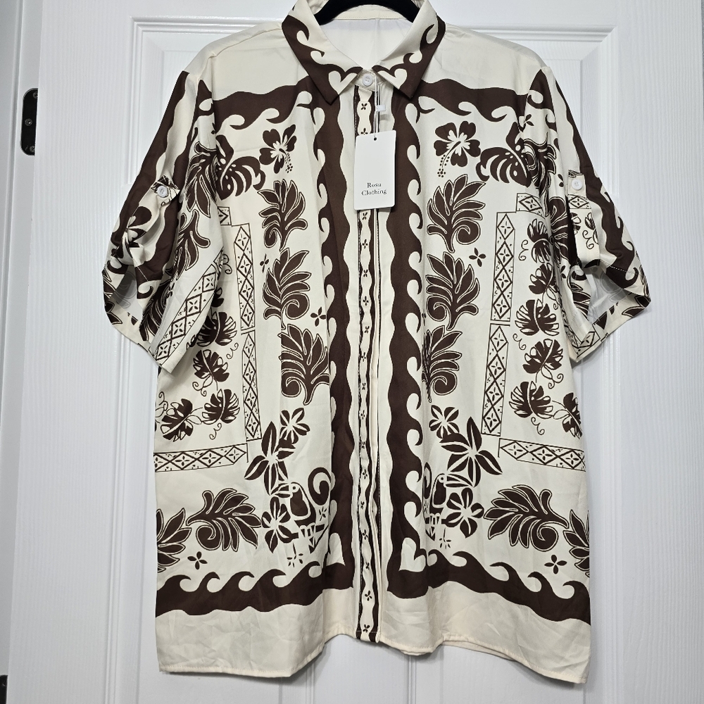 Brown and Cream Floral Skirt And TOP - Picture 12 of 13
